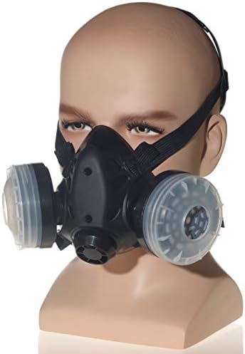 HXMY Maske Solunum, Yarım Yüz Parçası İle Kullanımlık Solunum Anti-Sis Güvenlik Gözlüğü Anti-Toz Boya için Set, gazlar, Buharlar