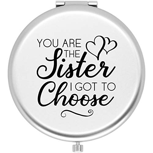 Kız Kardeş,Erkek Kardeş, Doğum Günü, Kız Kardeş için Noel Fikirleri Kız Kardeşi için Muminglong Buzlu Kompakt Ayna (Gümüş)