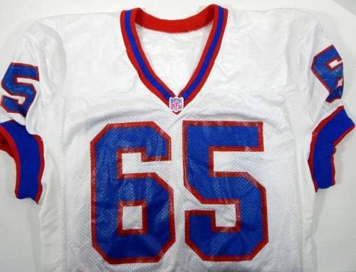 Buffalo Bills 65 Oyunu Kullanılmış Beyaz Forma BİLL0472-İmzasız NFL Oyunu Kullanılmış Formalar