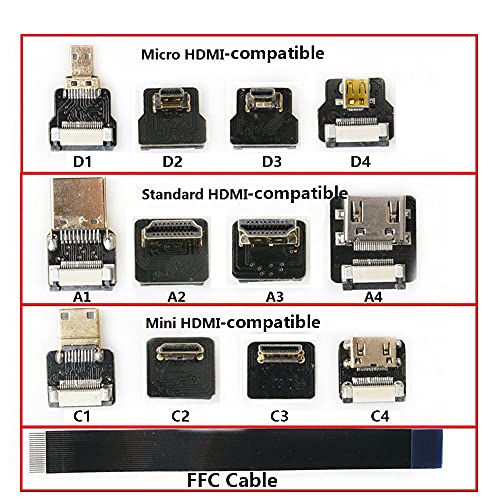FPV Mikro HDMI Uyumlu 90 Derece Bağlayıcı FPC Esnek Düz Mini HDMI Şerit Kablo FFC 20pin için Drone Gopro DSLR Gimbal kiti-FFC