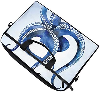 ALAZA Mavi Deniz Kraken Ahtapot Laptop Case Çanta Kol Taşınabilir Crossbody Messenger Evrak Cabrio w / Kayış Cep MacBook Air