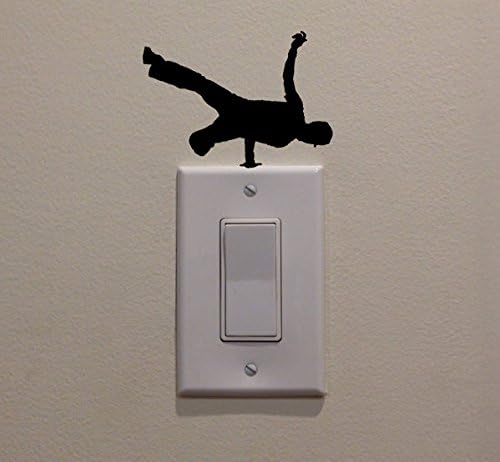 YINGKAI Break Dancer Tek Elle Spin ışık Anahtarı Çıkartması Vinil Duvar Çıkartması Sticker Sanat Oturma Odası Oyma Duvar Çıkartması