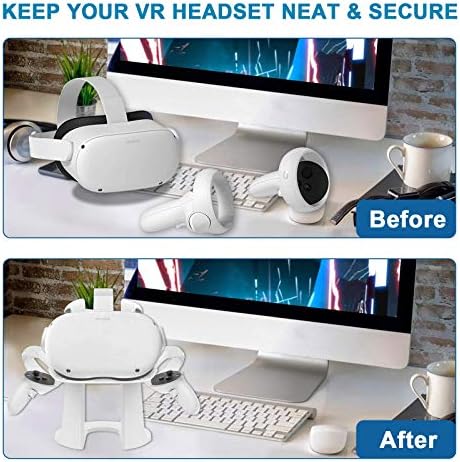BEJOY VR Standı ile Denetleyici Tutucu, VR Kulaklık Ekran Standı ve Denetleyici Montaj İstasyonu için Oculus Quest 2, Oculus