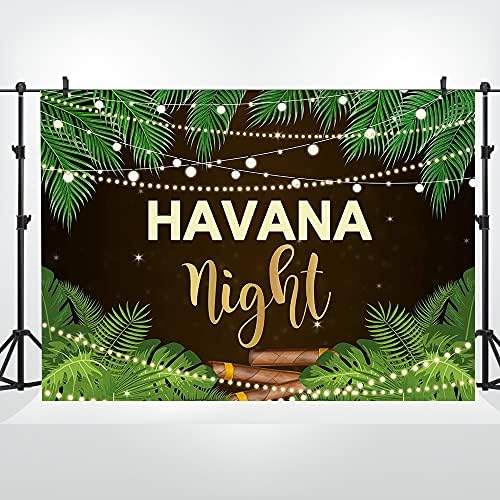 Lofaris Havana Nights Backdrop Palmiye Yaprakları Yetişkin Doğum Günü Partisi Photoshoot Fotoğraf Arka Plan Bir Sıcak Havana