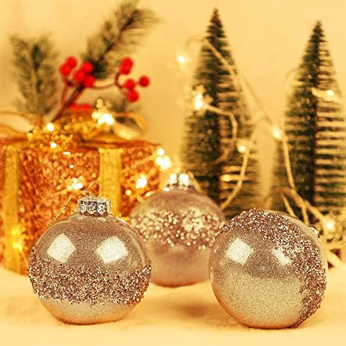 MCEAST 8 Parça 4 İnç Noel Top Süsler Büyük Kırılmaz Süslemeleri Ağacı Topları Plastik Dekoratif Toplar Baubles Noel Ağacı Dekorasyon