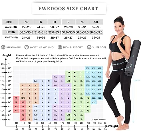 Ewedoos Polar Astarlı Tayt Kadınlar için Cepler ile - Termal Kış Egzersiz Tayt Kadınlar için Yoga Pantolon Kadınlar için