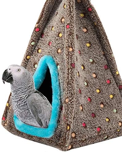 MEWTOGO Pentagon Standı Kış Sıcak Kuş Yuva Evi-Kuşlar Snuggle Kulübe Yuva Peluş Ev Pet Hideaway Mağara Yatak oyuncak çadır Büyük