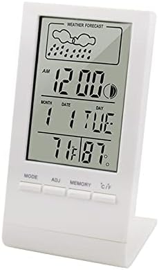 HOYEDNK Higrometre Kapalı Sıcaklık Nem Ölçer Dijital Termometre Max Min Değeri Ekran (Renk: Beyaz)