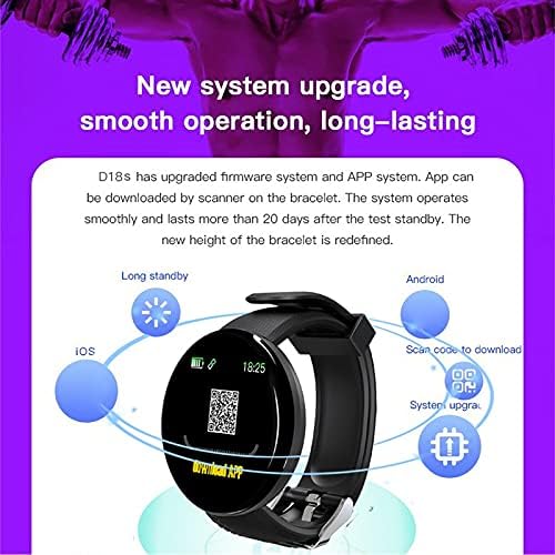 hhscute akıllı saat, Kol Saati 1.44 inç Ekran Pasometre Mesaj Hatırlatma Çağrı Hatırlatma Android/ıOS Telefonlar için (Mavi)