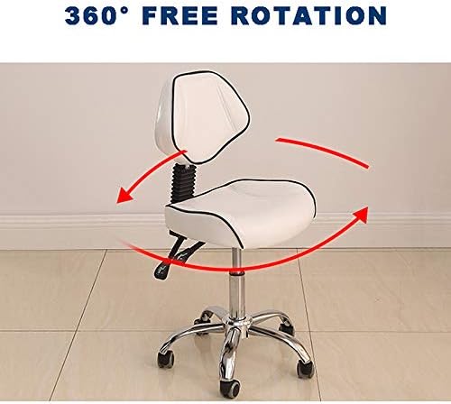 XLSQW Hidrolik Eyer Dışkı ile Geri Destek Yüksekliği Ayarlanabilir Döner Haddeleme Ergonomik Sandalye, Kuaförlük Güzellik Masaj
