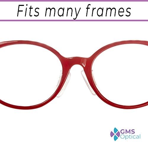 GMS Optik Yumuşak Silikon Kelebek Burun Yastıkları-Gözlük, Güneş Gözlüğü ve Göz Aşınması için-Orta 1.8 mm x 17mm (5 Çift, Şeffaf)