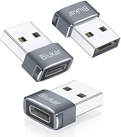Blukar USB C Dişi USB Erkek Adaptör, [3 Paket] Hızlı Şarj ve Veri Senkronizasyonu için C Tipi USB A Dönüştürücü, iPhone 13/12/11