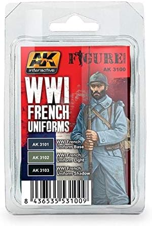 AK-Interactive Birinci Dünya Savaşı Fransız Üniformaları 3100-Model Oluşturma Boyaları ve Araçları AK-3100