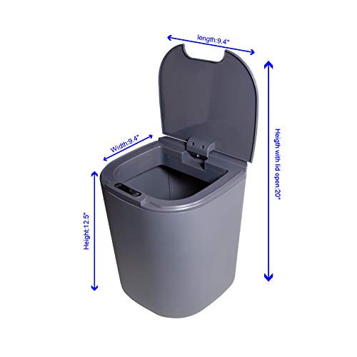 Akıllı Sensörlü Çöp Kutusu 4.5 Galon, fohuas Fotoselli Otomatik 17L Plastik Dikdörtgen Çöp Kutusu Kapaklı Konteyner,Yatak Odası,