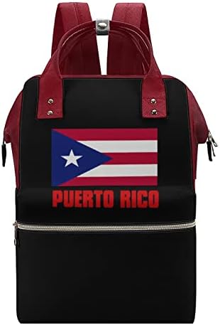 Gurur Porto Riko Bayrağı Su Geçirmez Anne Sırt Çantası omuzdan askili çanta Şık Nappy Sırt Çantası Seyahat Alışveriş İçin