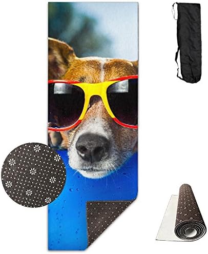 Komik Hipster Köpek Konfor Unisex Yoga Mat İçin Yoga, Egzersiz, Pilates, Spor ve Açık Havada