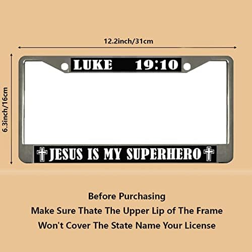 Kişiselleştirilmiş Tasarım Luke 1910 İsa Benim Süper Kahraman Tasarım Ağır Metal Araba 1673 için Uygun Kadın/Erkek plaka çerçevesi