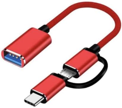 USB 3.0-USB Tip C 2'si 1 Arada Naylon Örgü Data Sync Adaptör Kablosu Hareket Halindeyken MacBook Pro, Dell XPS, Chromebook, Samsung