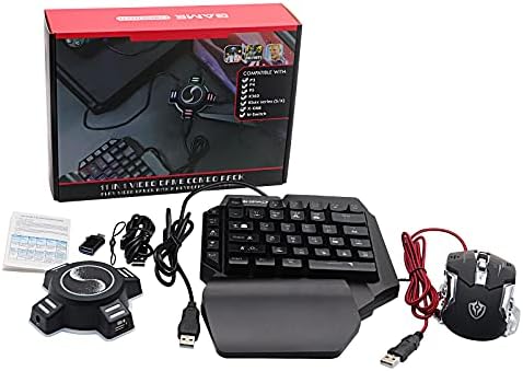 RALAN RGB Oyun Klavyesi ve Fare Tuş Takımı Dönüştürücü Seti Combo E-Spor Oyun OTG Adaptör Bilgisayar Aksesuarları için PS4/Xbox