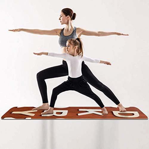 Unicey Alfabe Kalp Yoga Mat Kalın Kaymaz Yoga Paspaslar için Kadın ve Kız egzersiz matı Yumuşak Pilates Paspaslar, (72x24 in,