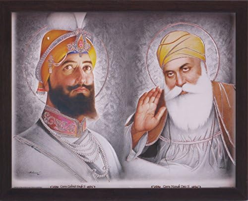 Gurunank Dev Ji ve Guru Gobind Singh ji, Çerçeveli bir poster her aile, ofis, Hediye ve Sih uğurlu amaç için olmalıdır