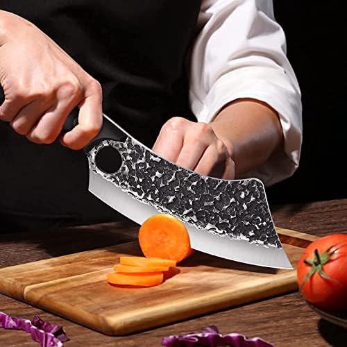 Sırp Şefler Bıçak Paketi ile Dövme Yangın kasap bıçağı Açık Mutfak Pişirme Avcılık Kamp BARBEKÜ