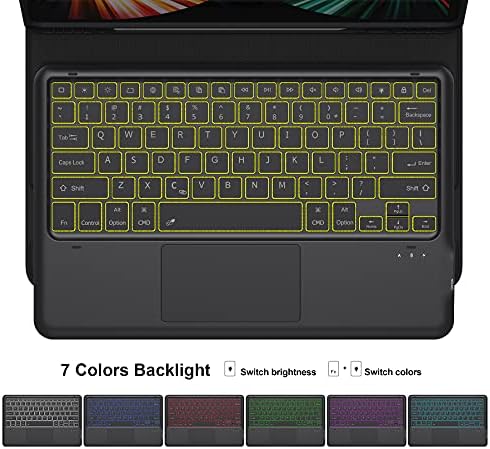 Klavye ipad kılıfı Pro 12.9 2021 5th Nesil, Foluu Kablosuz iPad Klavye + Folio Akıllı Kılıf ile kalemlik Akıllı PU Kapak Otomatik