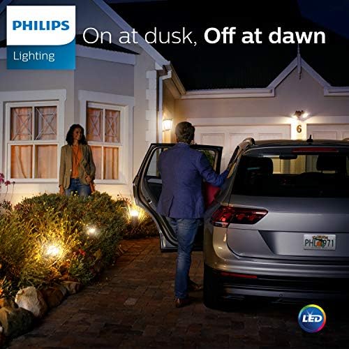 Philips LED Alacakaranlıktan Şafağa Açık A19 Ampul, Titreşimsiz, 800 Lümen, Yumuşak Beyaz ışık( 2700K), 8W = 60W, E26 Taban,