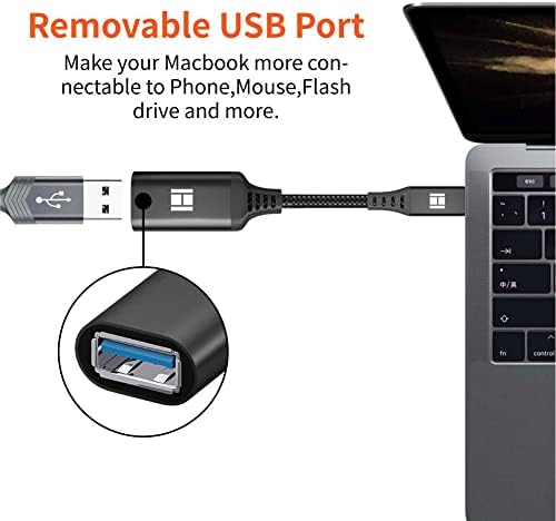 USB C USB Adaptörü OTG 3.0 Kablosu, HANKN 8 inç USB Tipi C Erkek USB Kadın Dönüştürücü Veri Sync şarj kablosu Thunderbolt 3 Bağlayıcı