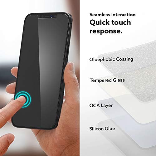 Caseology Temperli Cam iPhone 12 Pro ile Uyumlu iPhone 12 Ekran Koruyucu ile Uyumlu Kurulum Seti ( 2020) - 2 Paket