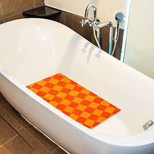 Kırmızı Turuncu Banyo ve Duş Paspasları 40x15. 7 Makinede Yıkanabilir Banyo Paspasları Drenaj Delikleri ve Vantuzlu Yumuşak Ayaklı