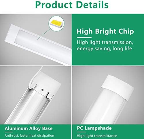4Ft Led Çıta ışığı tüp ışık LED aydınlatma armatürleri Arıtma Lambası Tek Fikstür Tavan Aydınlatma Lambası, Yardımcı Mağaza ışığı,