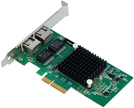 SIIG Çift Bağlantı Noktalı Gigabit Ethernet PCIe 4 Şeritli Kart I350-T2 Ağ Adaptörü PCI Express x4 Düşük Profilli Ethernet Yeşil