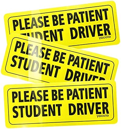 Yacoto 3 Pcs Öğrenci Sürücü Araba Mıknatıs Güvenlik Işareti, Yansıtıcı Öğrenci Sürücü Mıknatıs için Araba Tampon Mıknatıslar,