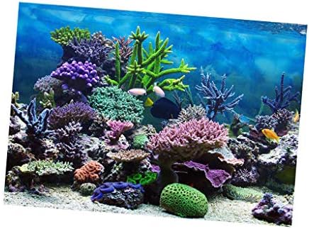 LOVİVER Yıldız Akvaryum Arka Plan Uygulamak ve Kaldırmak kolay Balık Tankı Duvar Kağıdı Sticker Arka Plan Dekorasyon-Mercan M