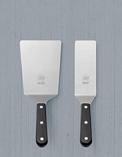 DUE BUOI, Geniş Spatula bıçağı boyutunu 4 x 61/3 ve Dar bıçak boyutunu 2 x 6 1/3 olarak ayarladı. Tam Tang Üçlü Perçinli. Yapışmaz