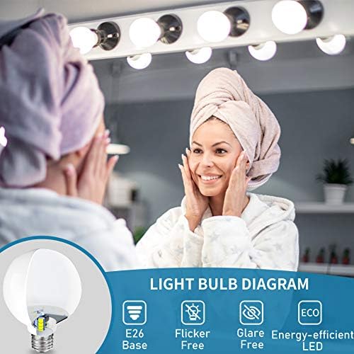 Vanity Ampul 5000 K Günışığı 8 Paket G25 LED Küre Ampul için Banyo Vanity Ayna Dekoratif, E26 Orta Taban,Hansang 5 W 60 W Akkor