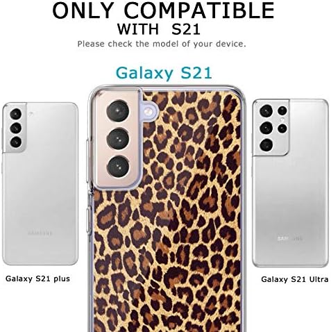 Samsung Galaxy S21 5G Kılıfı ile Uyumlu, Kadınlar ve Erkekler için Leopar Desenli Şeffaf Kılıflar, Samsung Galaxy S21 5G için