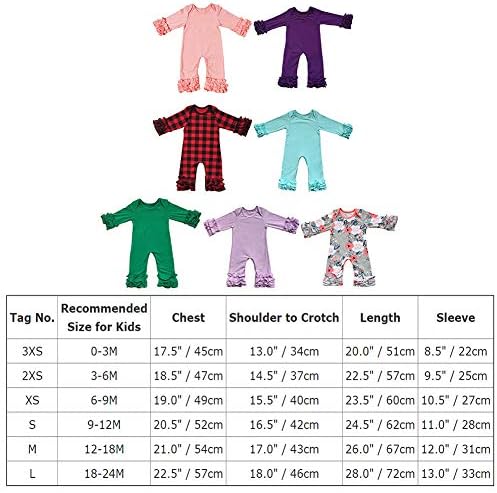 ODASDO Bebek Kız Fırfır Tulum Tek Parça Uzun Kollu Pijama Tulum Katı Bodysuit Geliyor Ev Kıyafeti 0-24 Ay