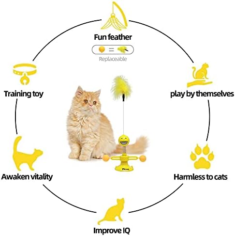 Hcpet Kedi Oyuncaklar için Kapalı Kediler Interaktif Rulo Kedi Oyuncak ile Catnip Tüy Topu için Yavru Egzersiz Bulmaca Oyuncak