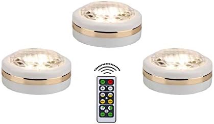 Uzaktan Kumandalı Kablosuz LED Puck Işıkları 3 Paket, Dolap Aydınlatması Altında LED, Dolap Işığı, Puck ışıkları Pille Çalışan,