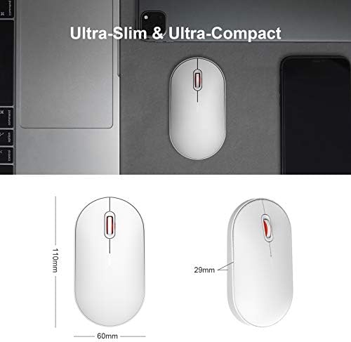 MİİİW M15C Kablosuz Bilgisayar Faresi, 1200DPI+2.4 G USB Alıcılı Ultra İnce Kablosuz Bluetooth Kompakt Taşınabilir Fare, Sessiz