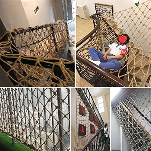 FLECHZAO güvenlik ağı Korkuluk Çocuk tırmanma ağı Ağır Kenevir Halat kargo ağı Salıncak Çit Balkon Merdiven Oyun Alanı Koruyucu