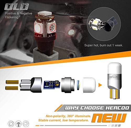 HERCOO Dually Yatak Çamurluk Yan ışaretleyici ışıkları Kabin Işaretleyici Üst Gümrükleme Koşu Lambası T10 1-3030-SMD Amber LED