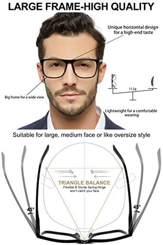 MARE AZZURO Büyük B lue ışık Engelleme Okuma Gözlükleri Erkekler Bilgisayar Okuyucular 0 1.0 1.5 2.0 2.5 3.0 3.5