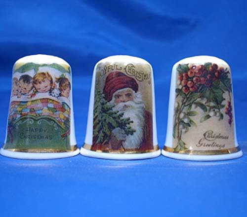 Porselen Porselen Koleksiyon - Üç Yüksük Seti-Noel Selamları