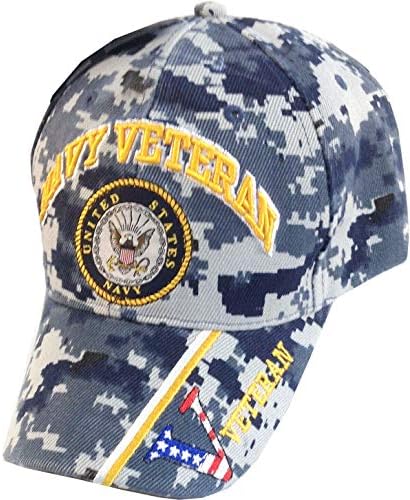 Amerika Birleşik Devletleri Donanması Veteran V Mavi CAMO Beyzbol Tarzı İşlemeli ŞAPKA abd ABD Kap