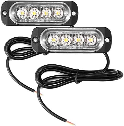 OurLeeme 4 LED Araç Acil uyarı ışığı, Acil Tehlike Beacon Dikkat Uyarı Strobe Işıklar Araç için (2 Adet)