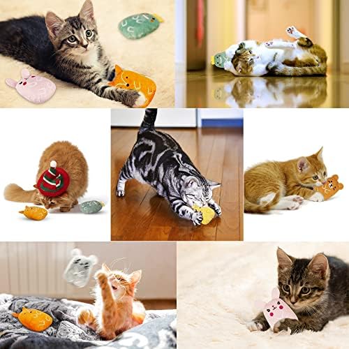 JXFUKAL 6 Pcs Catnip Oyuncaklar, yavru Oyuncaklar için Kapalı Kediler ile Çıngırak Ses, kedi Peluş Yastık Oyuncak için Kitty