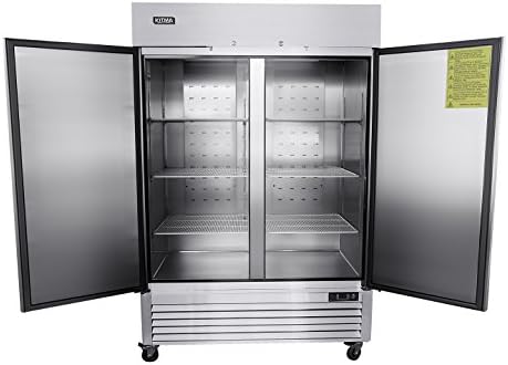 Ticari Buzdolabı - Restoran Mutfağı için Dijital Termostatlı, Raflı ve Tekerli Dik Montajlı 2 Kapılı Buzdolabı-44 Cu.Ft